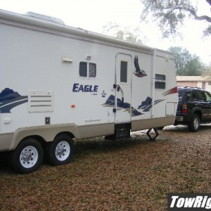 My first towing setup. "gee that trailer is big after all"